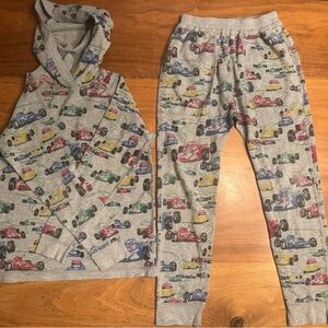 Hanna Andersson Boys Race Car Hoodie and Pants Set, Size 10 (140cm) VGUC